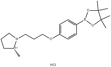 Pyrrolidine, 2-methyl-1-[3-[4-(4,4,5,5-tetramethyl-1,3,2-dioxaborolan-2-yl)phenoxy]propyl]-, hydrochloride (1:1), (2R)- Structure