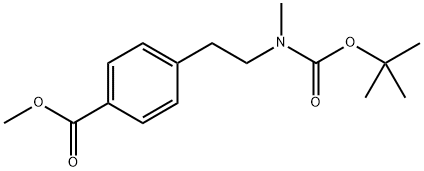 Benzoic acid, 4-[2-[[(1,1-dimethylethoxy)carbonyl]methylamino]ethyl]-, methyl ester Structure