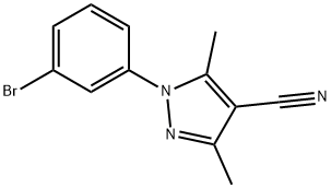 1-(3-Bromophenyl)-3,5-dimethyl-1H-pyrazol-4-carbonitrile Structure