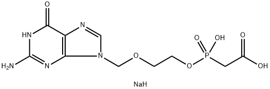 Sodium 2-((2-((2-amino-6-oxo-1H-purin-9(6H)-yl)methoxy)ethoxy)oxidophosphoryl)acetate Structure