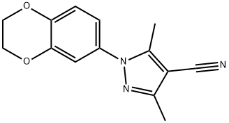 1-(2,3-Dihydro-benzob1,4dioxin-6-yl)-3,5-dimethyl-1H-pyrazol-4-carbonitrile Structure