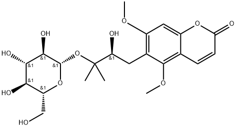 (-)-Toddalolactone 3′-O-β-D-glucopyranoside 구조식 이미지
