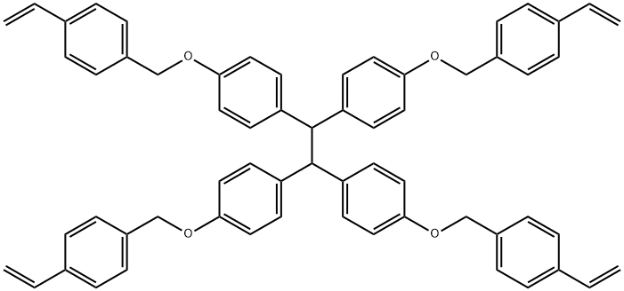 Benzene, 1,1',1'',1'''-(1,2-ethanediylidene)tetrakis[4-[(4-ethenylphenyl)methoxy]- (9CI) Structure