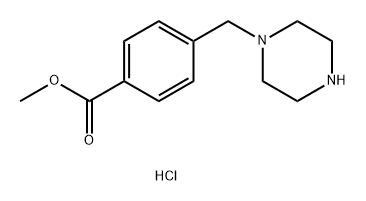 Benzoic acid, 4-(1-piperazinylmethyl)-, methyl ester, hydrochloride (1:2) Structure