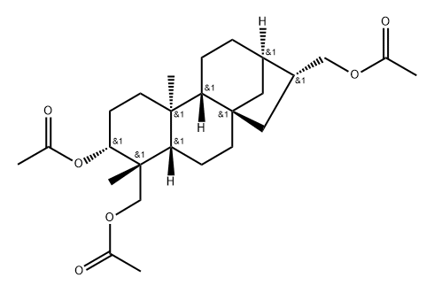Kaurane-3,17,18-triol, triacetate, (3α,4α,16α)- (9CI) Structure