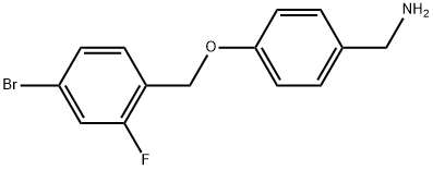 4-[(4-Bromo-2-fluorophenyl)methoxy]benzenemethanamine Structure