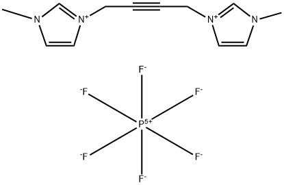 1H-Imidazolium, 3,3'-(2-butyne-1,4-diyl)bis[1-methyl-, hexafluorophosphate(1-) (1:2) Structure