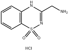 2H-1,2,4-Benzothiadiazine-3-methanamine, 1,1-dioxide, hydrochloride (1:1) Structure