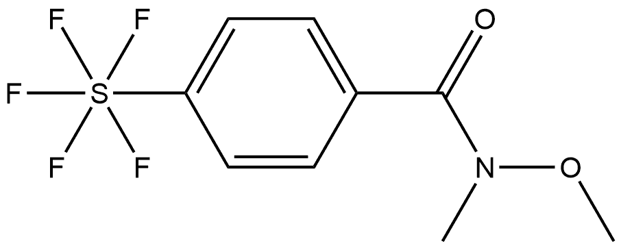 Sulfur, pentafluoro[4-[(methoxymethylamino)carbonyl]phenyl]-, (OC-6-21)- Structure