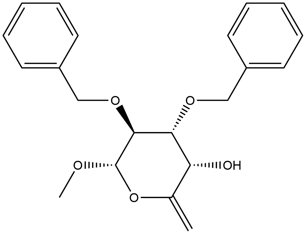 α-D-arabino-Hex-5-enopyranoside, methyl 6-deoxy-2,3-bis-O-(phenylmethyl)- Structure