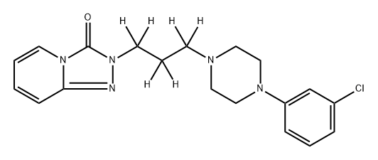 1,2,4-Triazolo[4,3-a]pyridin-3(2H)-one, 2-[3-[4-(3-chlorophenyl)-1-piperazinyl]propyl-1,1,2,2,3,3-d6]- Structure