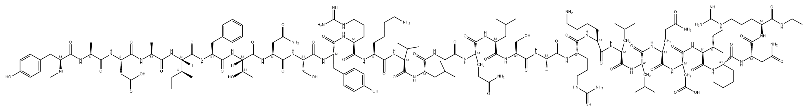 somatotropin releasing hormone-(1-29)NHEt, 1-N-MeTyr-27-Nle-28-Asn- Structure