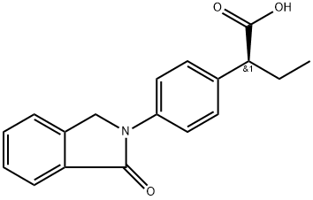 Benzeneacetic acid, 4-(1,3-dihydro-1-oxo-2H-isoindol-2-yl)-α-ethyl-, (αS)- 구조식 이미지