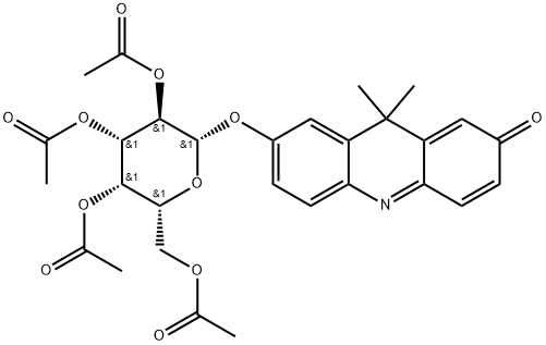 7-(tetra-O-acetyl-β-D-galactopyranosyloxy)-9,9-dimethyl-9H-acridin-2-one Structure