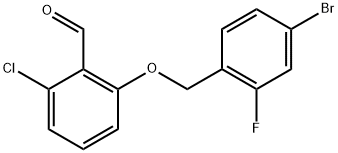 2-[(4-Bromo-2-fluorophenyl)methoxy]-6-chlorobenzaldehyde Structure