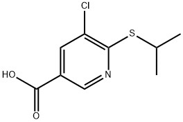 5-Chloro-6-[(1-methylethyl)thio]-3-pyridinecarboxylic acid Structure