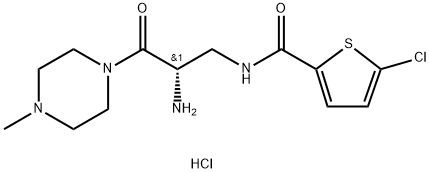 2-Thiophenecarboxamide, N-[(2S)-2-amino-3-(4-methyl-1-piperazinyl)-3-oxopropyl]-5-chloro-, hydrochloride (1:2) Structure