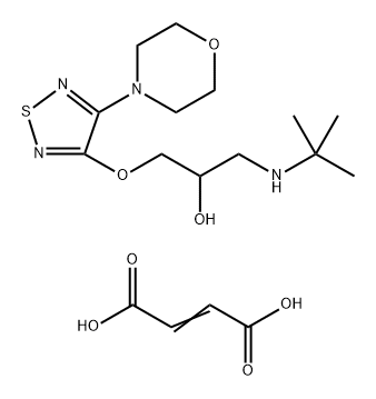 1-(Tert-butylamino)-3-((4-morpholino-1,2,5-thiadiazol-3-yl)oxy)propan-2-ol but-2-enedioate Structure