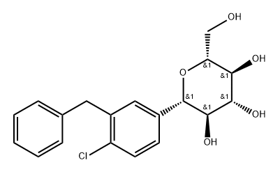 D-Glucitol, 1,5-anhydro-1-C-[4-chloro-3-(phenylmethyl)phenyl]-, (1S)- Structure
