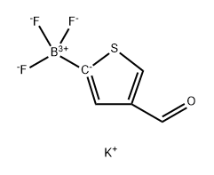 Borate(1-), trifluoro(4-formyl-2-thienyl)-, potassium (1:1), (T-4)- 구조식 이미지