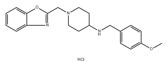 4-Piperidinamine, 1-(2-benzoxazolylmethyl)-N-[(4-methoxyphenyl)methyl]-, hydrochloride (1:2) Structure