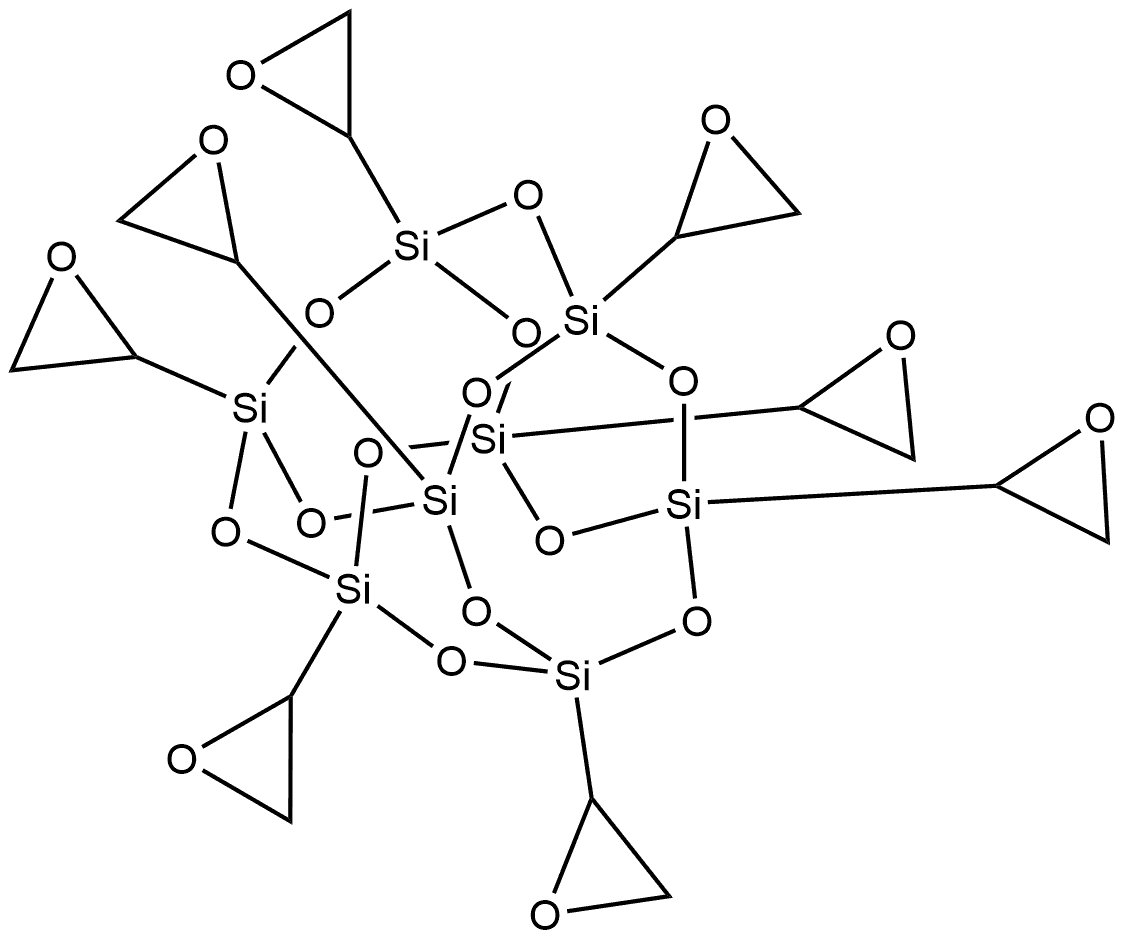 Pentacyclo[9.5.1.13,9.15,15.17,13]octasiloxane, 1,3,5,7,9,11,13,15-octa-2-oxiranyl- Structure