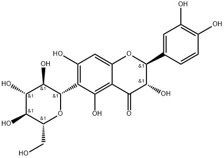 4H-1-Benzopyran-4-one, 2-(3,4-dihydroxyphenyl)-6-β-D-glucopyranosyl-2,3-dihydro-3,5,7-trihydroxy-, (2S,3S)- Structure