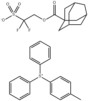 Sulfonium, (4-methylphenyl)diphenyl-, salt with 2,2-difluoro-2-sulfoethyl tricyclo[3.3.1.13,7]decane-1-carboxylate (1:1) Structure