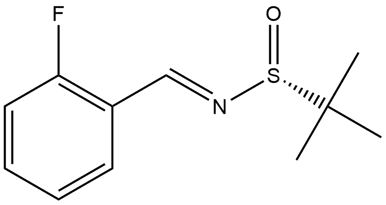 2-Propanesulfinamide, N-[(2-fluorophenyl)methylene]-2-methyl-, [N(E),S(R)]- Structure