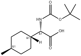 Cyclohexaneacetic acid, α-[[(1,1-dimethylethoxy)carbonyl]amino]-4-methyl-, trans-(αS)- Structure