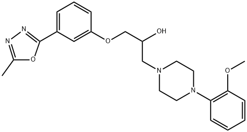 1-Piperazineethanol, 4-(2-methoxyphenyl)-α-[[3-(5-methyl-1,3,4-oxadiazol-2-yl)phenoxy]methyl]- Structure