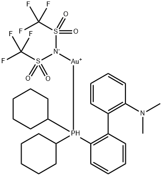 [2-(Dicyclohexylphosphino)-2'-(N,N-diMethylaMino)biphenyl][bis(trifluoroMethyl) sulfonyliMido]gold(I) Structure