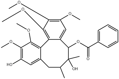 Dibenzo[a,c]cyclooctene-3,7,8-triol, 5,6,7,8-tetrahydro-1,2,10,11,12-pentamethoxy-6,7-dimethyl-, 8-benzoate, (6S,7R,8S,12aS)- Structure