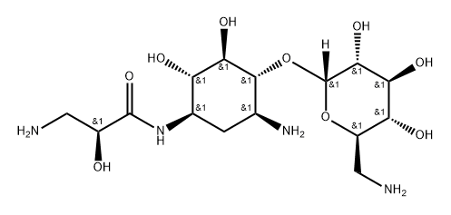 D-Streptamine, 4-O-(6-amino-6-deoxy-α-D-glucopyranosyl)-N1-[(2S)-3-amino-2-hydroxy-1-oxopropyl]-2-deoxy- (9CI) Structure