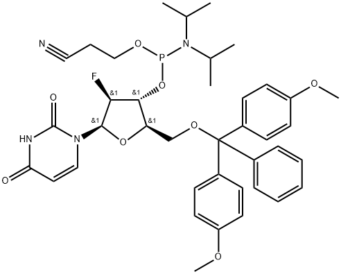 2'-Fluoro-2'-deoxy-ara-U-3'-phosphoramidite Structure