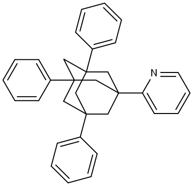 Pyridine, 2-(3,5,7-triphenyltricyclo[3.3.1.13,7]dec-1-yl)- Structure