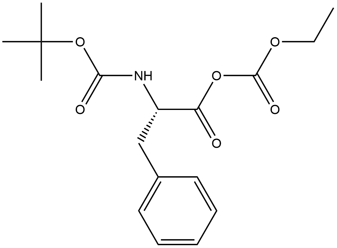 L-Phenylalanine, N-[(1,1-dimethylethoxy)carbonyl]-, anhydride with ethyl hydrogen carbonate 구조식 이미지