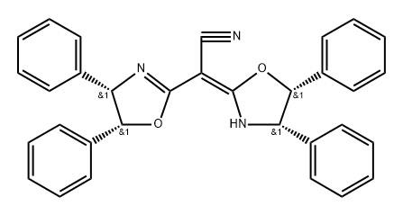 2-Oxazoleacetonitrile, α-[(4S,5R)-4,5-diphenyl-2-oxazolidinylidene]-4,5-dihydro-4,5-diphenyl-, (αE,4S,5R)- Structure