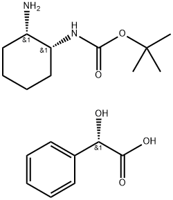 Benzeneacetic acid, α-hydroxy-, (αS)-, compd. with 1,1-dimethylethyl N-[(1R,2S)-2-aminocyclohexyl]carbamate (1:1) Structure