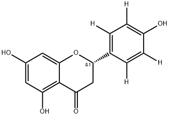 4H-1-Benzopyran-4-one, 2,3-dihydro-5,7-dihydroxy-2-(4-hydroxyphenyl-2,3,5,6-d4)-, (2S)- Structure