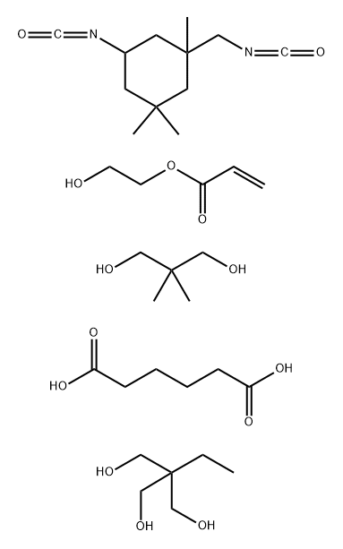 Hexanedioic acid, polymer with 2,2-dimethyl-1,3-propanediol, 2-ethyl-2-(hydroxymethyl)-1,3-propanediol, 2-hydroxyethyl 2-propenoate and 5-isocyanato-1-(isocyanatomethyl)-1,3,3-trimethylcyclohexane Structure