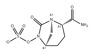 Sulfuric acid, mono[(1R,2S,5R)-2-(aminoca
rbonyl)-7-oxo-1,6-diazabicyclo[3.2.1]oct-6-yl]
ester, ion(1-) Structure