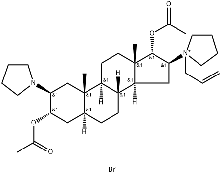 Pyrrolidinium, 1-[(2β,3α,5α,16β,17α)-3,17-bis(acetyloxy)-2-(1-pyrrolidinyl)androstan-16-yl]-1-(2-propenyl)-, bromide (9CI) Structure