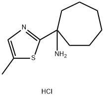 1-(5-Methyl-1,3-thiazol-2-yl)cycloheptan-1-amine hydrochloride Structure