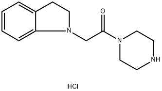 2-(2,3-Dihydro-1H-indol-1-yl)-1-(piperazin-1-yl)ethan-1-one hydrochloride Structure