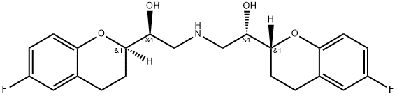 2H-1-Benzopyran-2-methanol, α,α'-[iminobis(methylene)]bis[6-fluoro-3,4-dihydro-, (αS,α'S,2R,2'R)- Structure