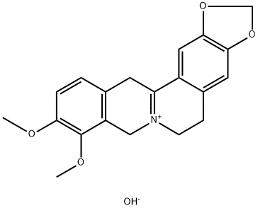 Benzo[g]-1,3-benzodioxolo[5,6-a]quinolizinium, 5,6,8,13-tetrahydro-9,10-dimethoxy-, hydroxide (9CI) 구조식 이미지