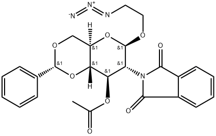 2-Azidoethyl 3-O-acetyl-4,6-O-benzylidene-2-deoxy-2-phthalimido-β-D-glucopyranoside Structure