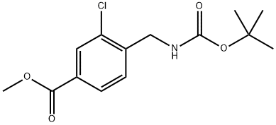 Methyl 4-(((tert-butoxycarbonyl)amino)methyl)-3-chlorobenzoate 구조식 이미지