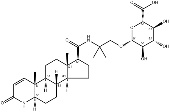 β-D-Glucopyranosiduronic acid, 2-methyl-2-[[[(4aR,4bS,6aS,7S,9aS,9bS,11aR)-2,4a,4b,5,6,6a,7,8,9,9a,9b,10,11,11a-tetradecahydro-4a,6a-dimethyl-2-oxo-1H-indeno[5,4-f]quinolin-7-yl]carbonyl]amino]propyl Structure